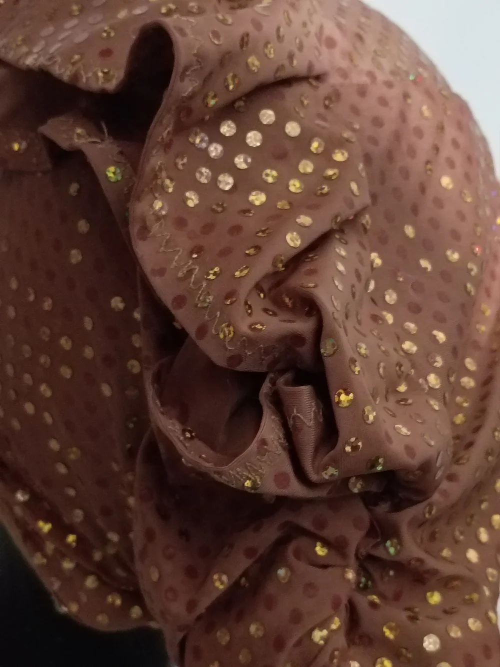 Women’s Fashion Headscarf with Gold Dots - Pink Brown